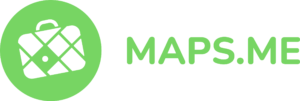 maps.me žalias logotipas be fono, mobiliosios programėlės kelionėms
